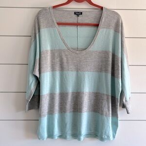 Splendid Blue and Gray Crew Neck Sweater